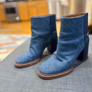 Chloé Edith Denim & Leather Heeled Ankle Boots